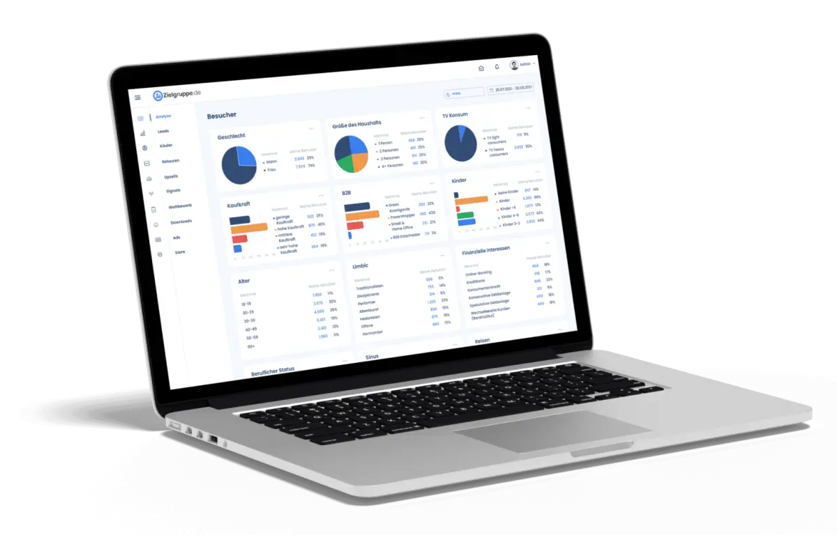 Zielgruppenanalyse Interface mit Kundensegmentierung